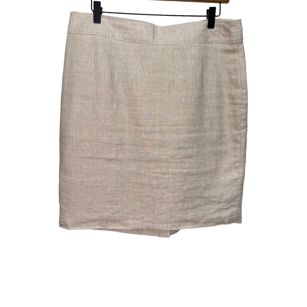 Banana Republic Tan Linen Pencil Skirt Size 12 100% Linen